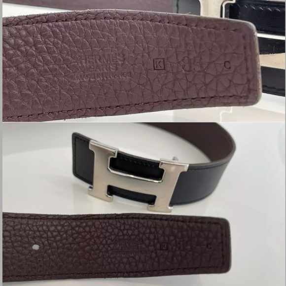 HERMES BLACK BROWN REVERSIBLE BELT SIZE 85 main image 4